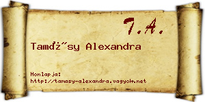 Tamásy Alexandra névjegykártya